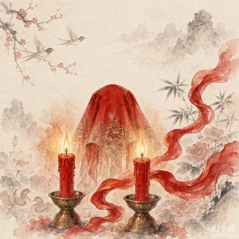 Ink-wash illustration for dreaming of a wedding